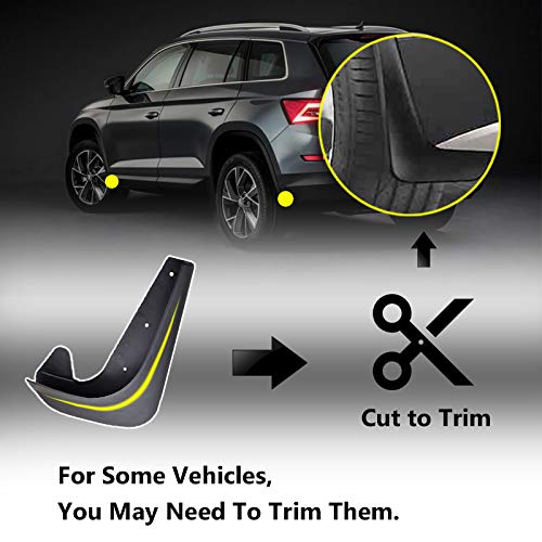 XUKEY EVA 4Pcs Universal Car Auto Van Mud Flaps Mudflaps Wheel Fender Flares Sludge Mire Splash Guards Cover Front and Rear