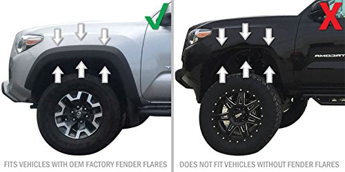 Red Hound Auto 2016-2020 Compatible with Toyota Tacoma Mud Flaps Guards Splash Front Molded 2pc (with OEM Fender Flares Only)