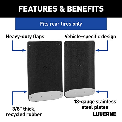 LUVERNE 251034 Rear Dually 20-Inch x 23-Inch Textured Rubber Mud Guards, Select Ram 3500 , Black