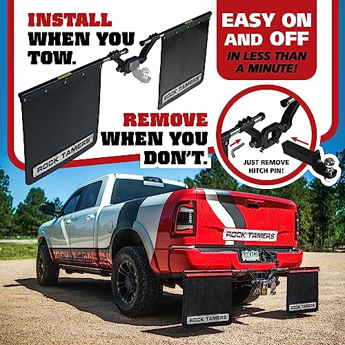 Rock Tamers Mudflap System 00110 2.5" Hub with Matte Black Stainless Steel Trim Plates