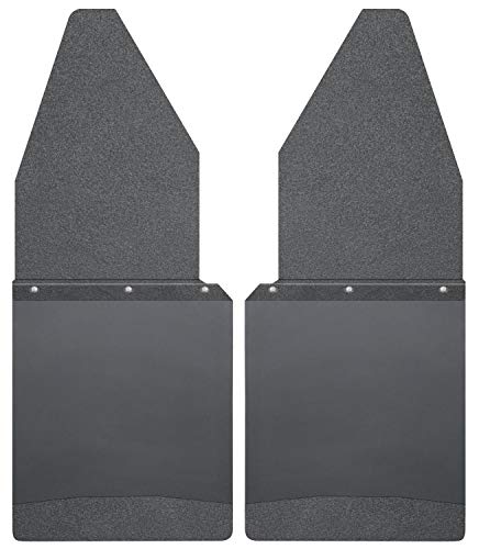 Husky Liners Mud Flaps | Kick Back Mud Flaps 12" Wide - Black Top and Black Weight - Black | 17105 | Fits 1988-2018 Ford F-150/F-250/F-350 2 Pcs