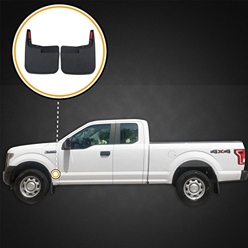 Red Hound Auto 2015-2020 Compatible with Ford F-150 Mud Flaps Guards Splash Front Molded 2pc Pair (Without Fender Flares)