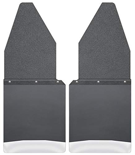 Husky Liners Mud Flaps | Kick Back Mud Flaps 12" Wide - Black Top and Stainless Steel Weight - Black | 17104 | Fits 1988-2018 Ford F-150/F-250/F-350 2 Pcs