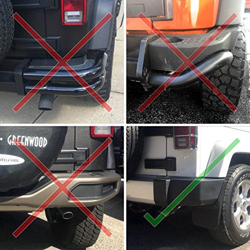 Red Hound Auto Premium Heavy Duty Molded 2007-2018 Compatible with Jeep Wrangler JK JKU Mud Flaps Guards Splash Flares Front Rear 4pc Set