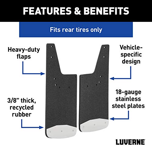 LUVERNE 250935 Rear 12-Inch x 20-Inch Textured Rubber Mud Guards, Select Ram 1500