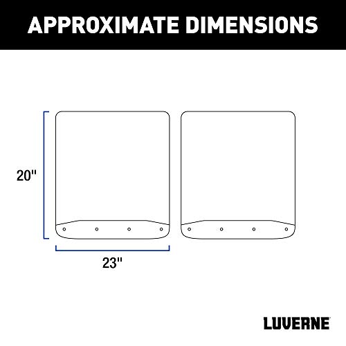 LUVERNE 251452 Rear Dually 20-Inch x 23-Inch Textured Rubber Mud Guards, Select Chevrolet Silverado, GMC Sierra 2500, 3500 HD
