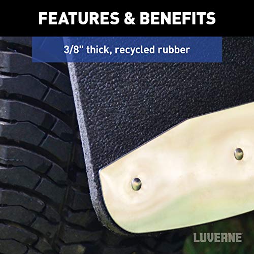 LUVERNE 251124 Rear Dually 20-Inch x 23-Inch Textured Rubber Mud Guards, Select Ford F-350, F-450 Super Duty , Black