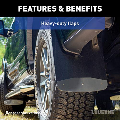 LUVERNE 251124 Rear Dually 20-Inch x 23-Inch Textured Rubber Mud Guards, Select Ford F-350, F-450 Super Duty , Black