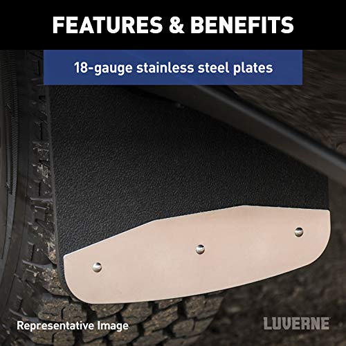 LUVERNE 251124 Rear Dually 20-Inch x 23-Inch Textured Rubber Mud Guards, Select Ford F-350, F-450 Super Duty , Black