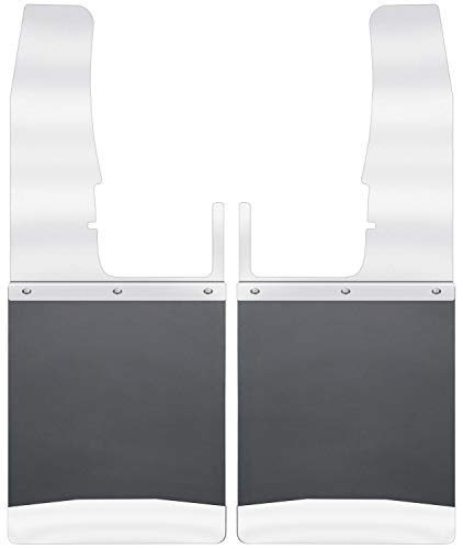 Husky Liners Mud Flaps | Kick Back Mud Flaps Front 12" Wide - Stainless Steel Top and Weight - Stainless Steel | 17098 | Fits 2009-2018 Dodge Ram 1500/2500/3500, 2019 DodgeRam 1500 2 Pcs