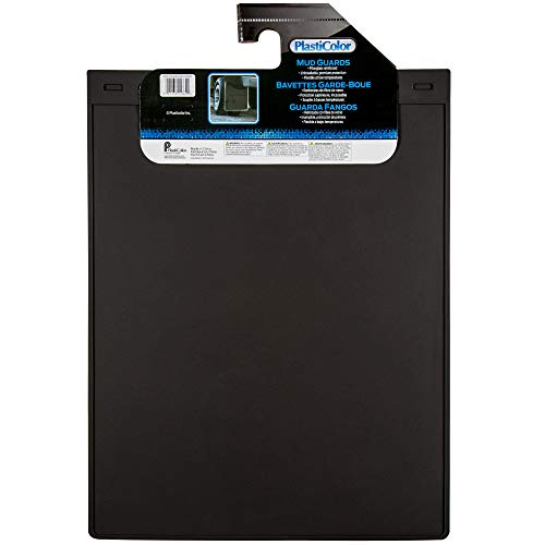 Plasticolor 000331R01 Plain Black Mud Guard - 24 inch - Set of 2