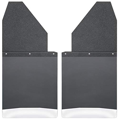 Husky Liners Mud Flaps | Kick Back Mud Flaps 14" Wide - Black Top and Stainless Steel Weight - Black | 17111 | Fits Chevrolet Silverado, Ford F-150, Dodge Ram, Toyota Tocoma/Tundra 2 Pcs