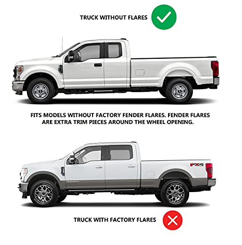 Husky Liners - Front & Rear Mud Guards | 2017 - 2022 Ford F-250/F-350 w/ Single Rear Wheels & w/o OEM Fender Flares, Front & Rear Set - Black, 4 Pc | 58466