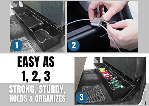 RHA Under Seat Storage 1999-2006 Extended Cab Fits Chevrolet Silverado/GMC Sierra 1500/2500/3500 Upgraded Rear Underseat Box Black Organizer System Fits Extended Cab Only