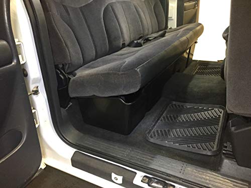 RHA Under Seat Storage 1999-2006 Extended Cab Fits Chevrolet Silverado/GMC Sierra 1500/2500/3500 Upgraded Rear Underseat Box Black Organizer System Fits Extended Cab Only