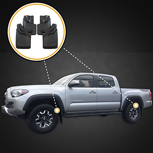Red Hound Auto Premium Heavy Duty Molded 2016-2023 Compatible with Toyota Tacoma Mud Flaps Guards Front & Rear 4pc Set (with OEM Fender Flares Only)