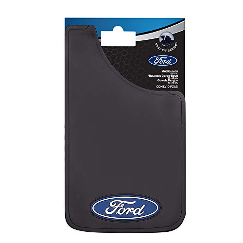Plasticolor 000539R01 Ford Oval Logo Easy Fit Mud Guard 11"x19" - Set of 2 , Black