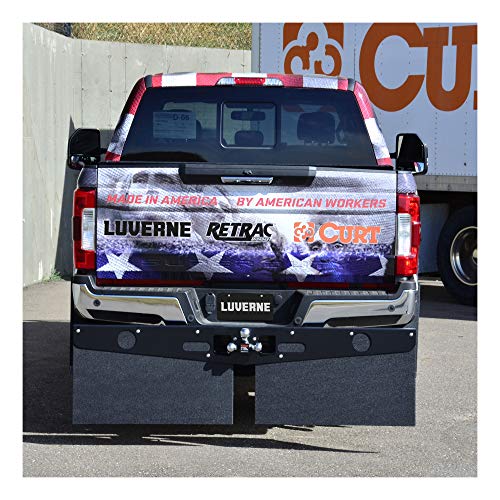 LUVERNE 255300 20-Inch Long Textured Rubber Tow Guard Hitch-Mounted Mud Flaps for 2, 2-1/2 or 3-Inch Ball Mount Shank , black