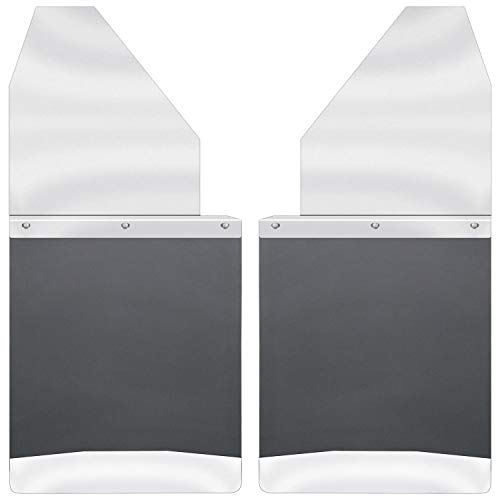 Husky Liners Mud Flaps | Kick Back Mud Flaps 14" Wide - Stainless Steel Top and Weight - Black | 17113 | Fits Chevrolet Silverado, Ford F-150, Dodge Ram, Toyota Tocoma/Tundra 2 Pcs