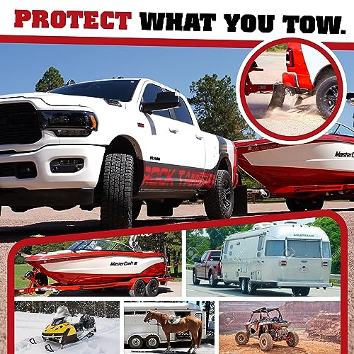 Rock Tamers Mudflap System 00108 2" Hub with Matte Black Stainless Steel Trim Plates