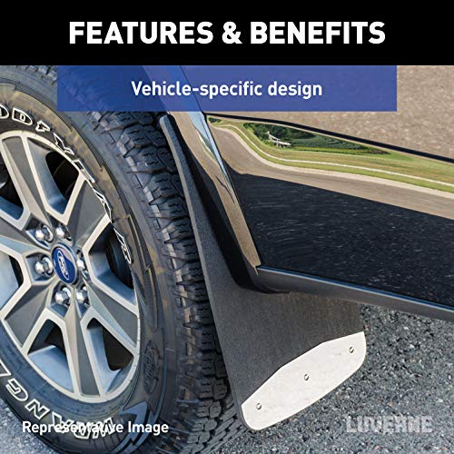 LUVERNE 250744 Rear Dually 20-Inch x 23-Inch Textured Rubber Mud Guards, Select Chevrolet Silverado, GMC Sierra 3500 HD , Black