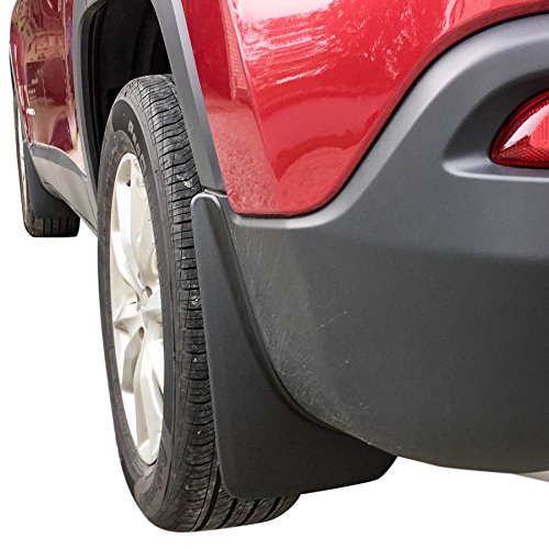 Red Hound Auto Custom Molded Mud Flaps Compatible with Jeep 2014-2018 Cherokee Mud Guards Splash Protectors Front & Rear 4pc Set