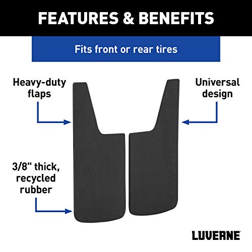 LUVERNE 251020 Universal Front or Rear 12-Inch x 20-Inch Textured Rubber Mud Guards , Black