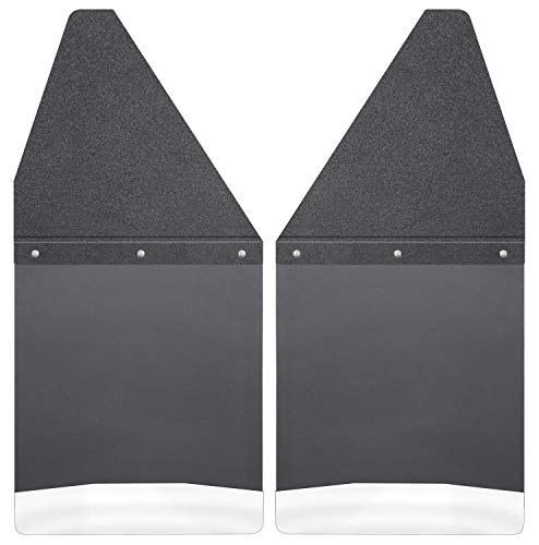 Husky Liners Mud Flaps | Kick Back Mud Flaps 12" Wide - Black Top and Stainless Steel Weight - Black | 17100 | Fits Chevrolet Silverado, Ford F-150, Dodge Ram, Toyota Tocoma/Tundra 2 Pcs