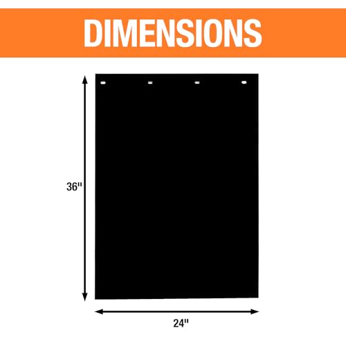 Buyers Products, 2 Pack, Super Durable Black Polymer Mudflaps, 24x36 Inch, RC36PPB