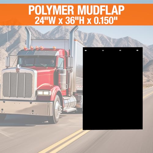 Buyers Products, 2 Pack, Super Durable Black Polymer Mudflaps, 24x36 Inch, RC36PPB