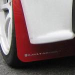 Rally Armor MF8-UR-RD/WH Red, White Mud Flap with Logo (2007+ Mitsubishi Lancer (Doesn't fit Sport Back) UR), 1 Pack