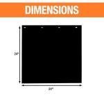 Buyers Products, 2 Pack, Super Durable Black Polymer Mudflaps 24x24 Inch, RC24PPB