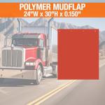 Buyers Products, 2 Pack, Super Durable Red Polymer Mudflaps 24x30 Inch, RC30PPR