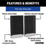 LUVERNE 251124 Rear Dually 20-Inch x 23-Inch Textured Rubber Mud Guards, Select Ford F-350, F-450 Super Duty , Black