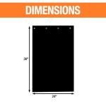 Buyers Products, 2 Pack, Super Durable Black Polymer Mudflaps 24x40 Inch, RC40PPB