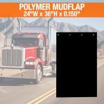 Buyers Products, 2 Pack, Super Durable Black Polymer Mudflaps 24x40 Inch, RC40PPB