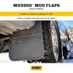 Husky Liners Universal MudDog Mud Flaps | Rubber Rear Mud Flaps - 12" w/o Weight - Black | 55100
