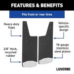 LUVERNE 251440 Front or Rear 12-Inch x 20-Inch Textured Rubber Mud Guards, Select Chevrolet Silverado, GMC Sierra 1500, 2500, 3500 HD
