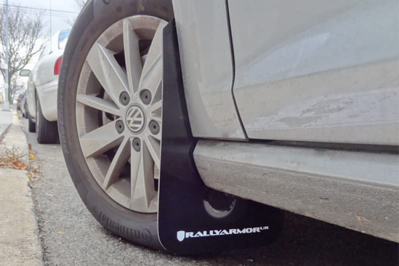 Rally Armor MF37-UR-BLK/BL Black, Blue Mud Flap with Logo (2015+ VW Golf/GTI/TSI UR), 1 Pack
