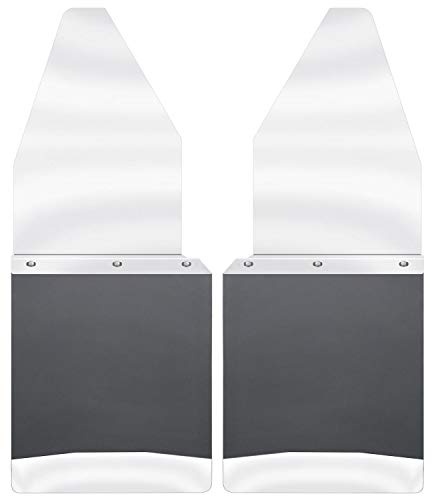 Husky Liners Mud Flaps | Kick Back Mud Flaps 12" Wide - Stainless Steel Top and Weight - Black | 17099 | Fits 1988-2018 Ford F-150/F-250/F-350 2 Pcs