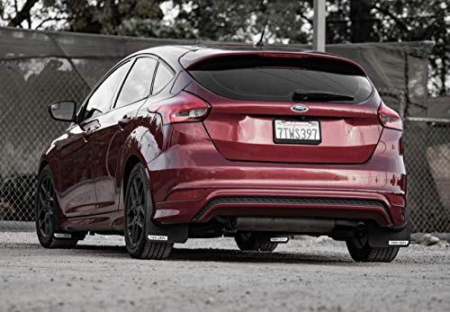 REK GEN Rally Mud Flaps Compatible w/Ford Focus 11+ (Black Logo)