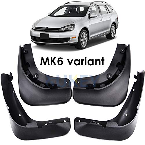 XUKEY Auto Molded Splash Guards for VW Golf MK6 6 Variant Wagon Estate Jetta sportwagen Wagon 2010-2014 Mud Flaps - Front & Rear 4 Pieces Set