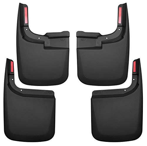 Husky Liners - Front & Rear Mud Guards | 2017 - 2022 Ford F-250/F-350 w/ Single Rear Wheels & w/o OEM Fender Flares, Front & Rear Set - Black, 4 Pc | 58466