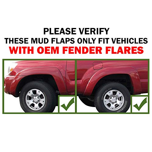 Red Hound Auto Premium Heavy Duty Molded 2005-2015 Compatible with Toyota Tacoma Mud Flaps Guards Splash Front & Rear 4pc Set (with OEM Fender Flares)