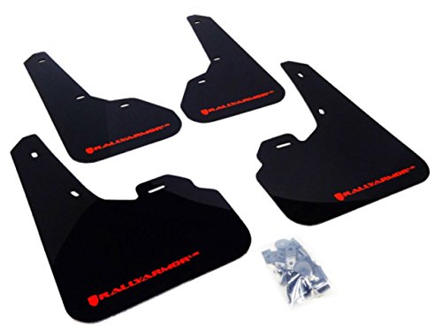 Rally Armor MF17-UR-BLK/RD Black, Red Mud Flap with Logo (2010+ Mazda3/Speed3 UR), 1 Pack