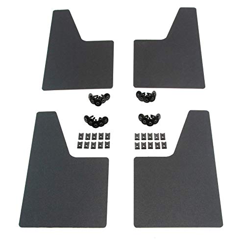 Red Hound Auto 4 Piece Traditional Style Universal Splash Guards Fits Most Mid-Size Trucks/Vans/SUVs/Crossovers Front and Rear Driver/Passenger Mud Flaps Black 4pc Set with Hardware 8 Inch x 13 Inch