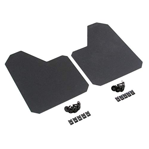 Red Hound Auto 2 Piece Racing Style Universal Splash Guards Standard Coverage Stone Guards fits Front or Rear Driver and Passenger Mud Flaps Black 2pc Set with Hardware 9 Inches x 12 Inches