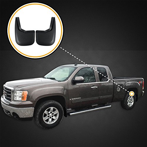 Red Hound Auto Heavy Duty Mud Flaps Compatible with GMC Sierra 1500 (2007-2013) & 2500 3500 (2007-2014) Splash Guards Rear Molded 2pc Set - (2007 Includes New Body Style Only)