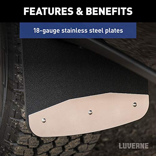 LUVERNE 251540 Front or Rear 12-Inch x 20-Inch Textured Rubber Mud Guards, Select Chevrolet Colorado ZR2 , Black