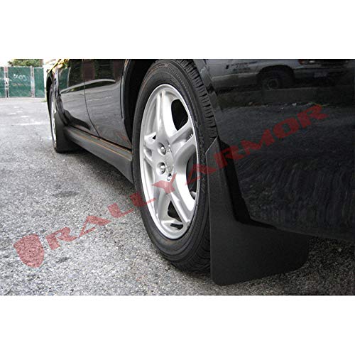 Rally Armor MF1-BAS-BLK Basic Black Mud Flap with Logo (02-07 Subaru WRX/STI/RS/2.5i (Wagons req mod)), 1 Pack